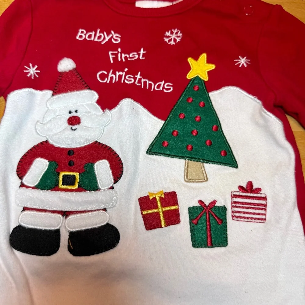 Miniwear Baby's Santa Clause Christmas Long Sleeve Bodysuit